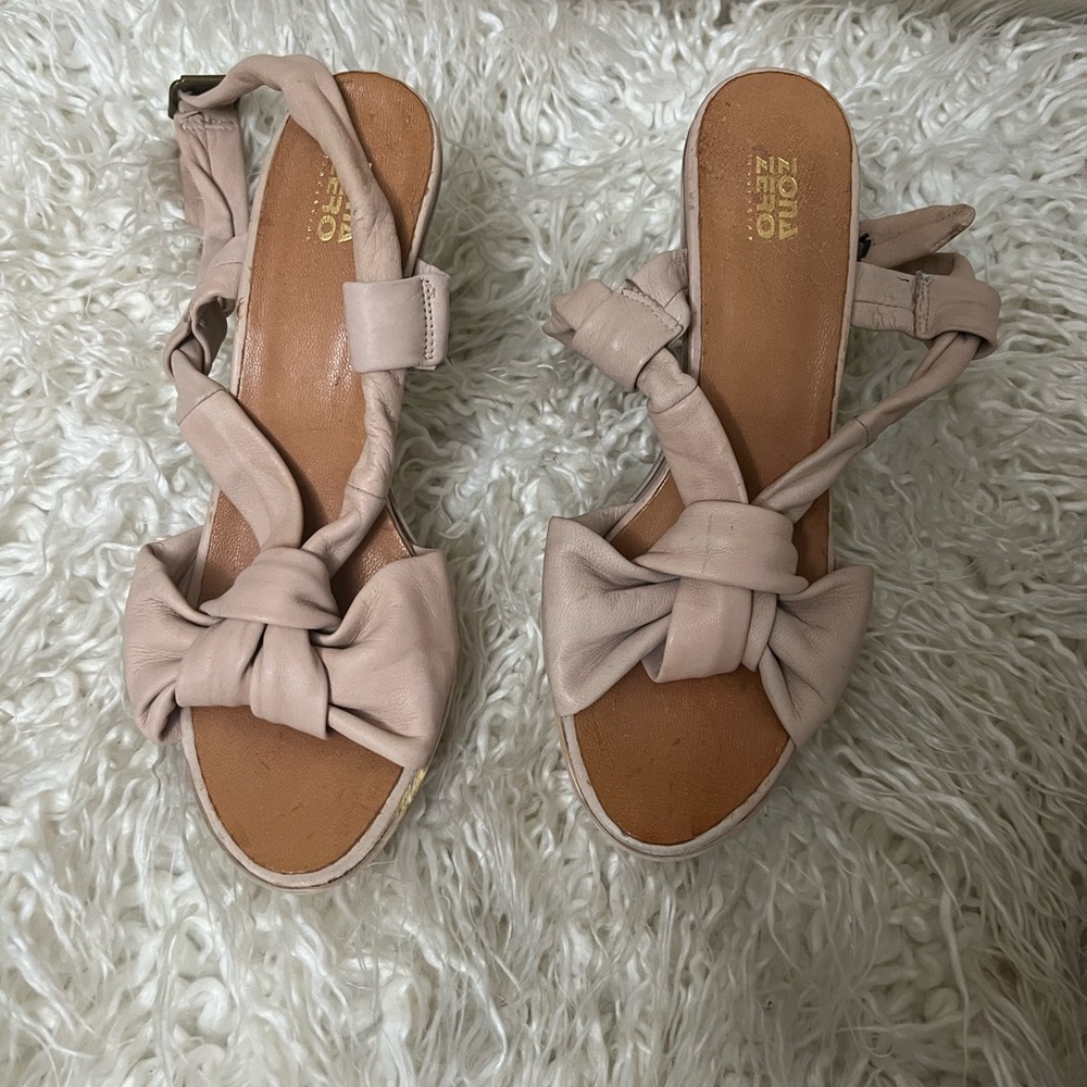 Zona zero platform shoes cream color size 38